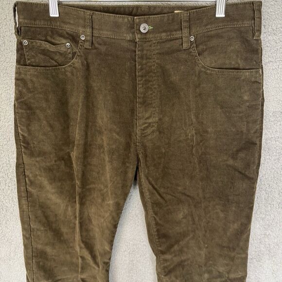 S Orvis Pants Men's 36x33 Brown Chino Corduroy Straight Classic Stretch 5 Pocket - Picture 2 of 11